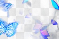 Colorful butterfly png border frame, aesthetic nature, transparent design 