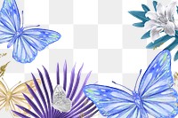 Aesthetic butterfly png border frame, transparent design