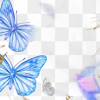 Butterfly png border frame background, aesthetic nature, transparent design