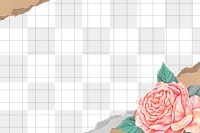 Aesthetic rose png border frame background, transparent design