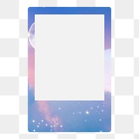 Purple aesthetic png instant photo frame, transparent background