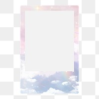 Png holographic instant photo frame, transparent background