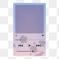 Aesthetic pastel png music app frame, transparent background