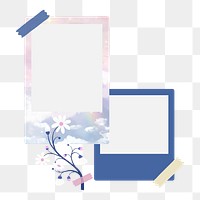 Pastel png moodboard frame sticker, transparent background