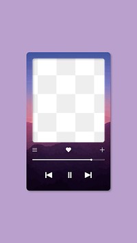 Aesthetic png MP3 player frame, transparent design