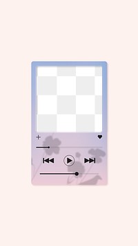 Aesthetic png MP3 player frame, transparent design