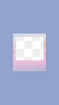 Purple aesthetic png instant photo frame, transparent design