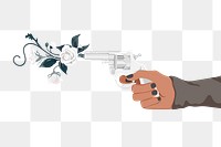 Flower gun png sticker, transparent background