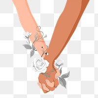 Holding hands png sticker, transparent background