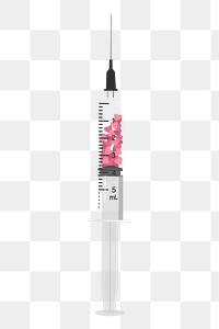 Syringe png sticker, transparent background