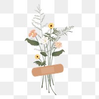 Bandage flower png sticker, transparent background