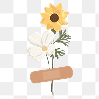 Bandage flower png sticker, transparent background