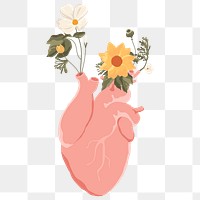 Beautiful heart png sticker, transparent background