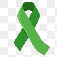 Green ribbon png sticker, transparent background