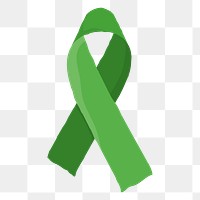 Green ribbon png sticker, transparent background