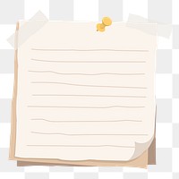 Note paper png sticker, transparent background