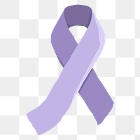 Purple ribbon png sticker, transparent background
