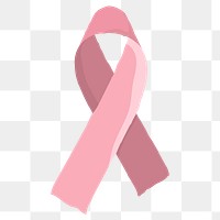 Pink ribbon png sticker, transparent background