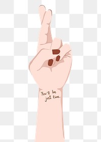 Fingers crossed png clipart, transparent background