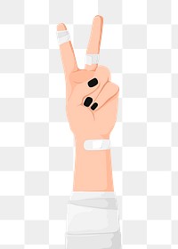 V sign png sticker, transparent background