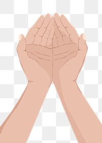 Cupped hands png sticker, transparent background