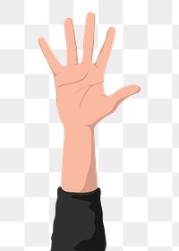 Raising hand png sticker, transparent background