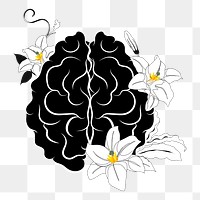 Brain flower, png sticker, transparent background