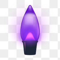 Png purple light bulb sticker, candle LED, transparent background