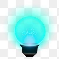 Png blue light bulb clip art, transparent background