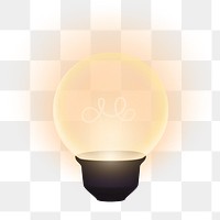Png white light bulb clip art, transparent background