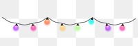 Christmas light border clipart, colorful design, transparent background