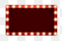 Red png frame, light bulb, transparent background 