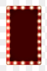 Retro light bulb png frame, festive design,  transparent background 