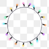 Party lights png frame, neon design, transparent background 