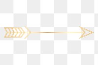 Png aesthetic gold arrow element, vintage style sticker