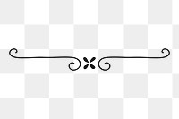 Flourish divider png, clipart doodle style 