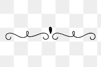 Flourish divider png, clipart doodle style 