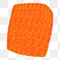 Square png clipart, abstract squiggle design, transparent background
