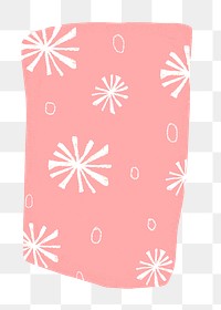 Pink square png clipart, abstract star design, transparent background