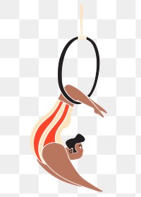 Png circus acrobat performer sticker, transparent background