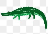 Green crocodile cartoon png sticker, cute animal illustration, transparent background