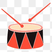 Circus drum png sticker, musical instruments, transparent background