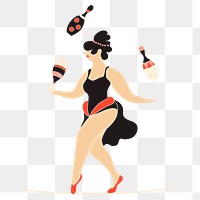 Female juggler png sticker, character illustration, transparent background
