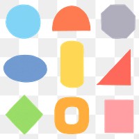 Geometric shape png sticker set, colorful design