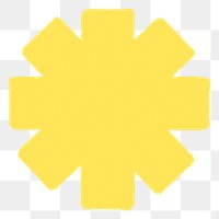 Yellow asterisk png sticker, transparent background