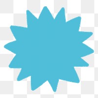 Blue starburst png sticker, transparent background