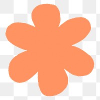 Orange flower png sticker, blob shape design