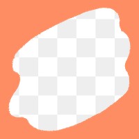 PNG orange blob frame, transparent background