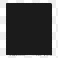 PNG black rectangle badge sticker, transparent background