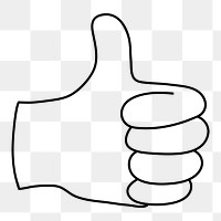 Thumbs up png sticker, hand gesture collage element on transparent background